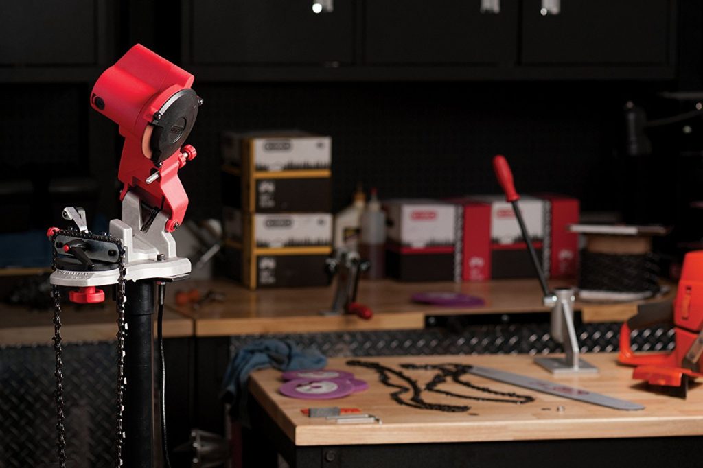 Chainsaw bench grinder